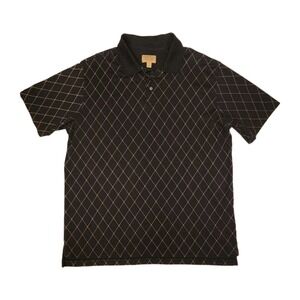 Foundry Polo Shirt Mens 2XLT Tall Black Argyle Quick-Dri Golf Performance